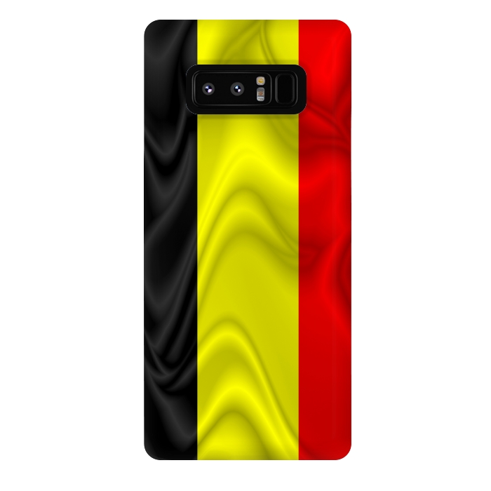 Galaxy Note 8 StrongFit Belgium Flag Waving Silk Satin Fabric by BluedarkArt