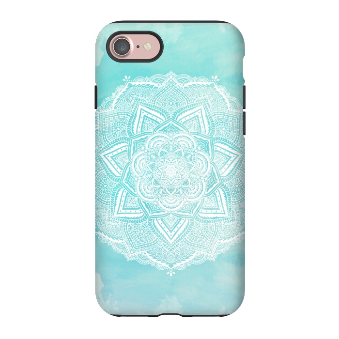 iPhone 7 StrongFit Mandala flower turquoise by Jms