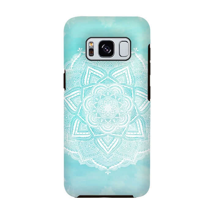 Galaxy S8 StrongFit Mandala flower turquoise by Jms