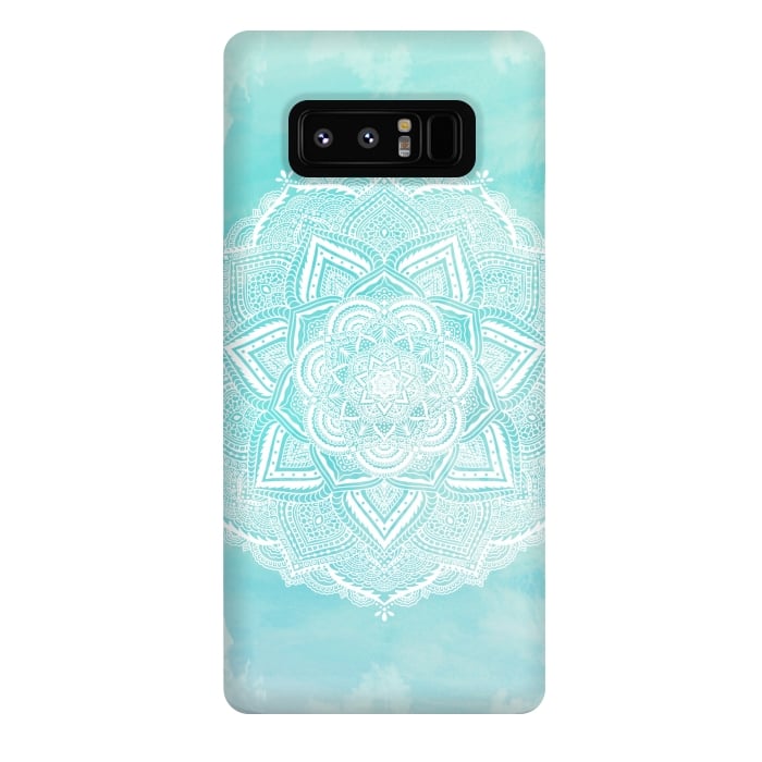 Galaxy Note 8 StrongFit Mandala flower turquoise by Jms