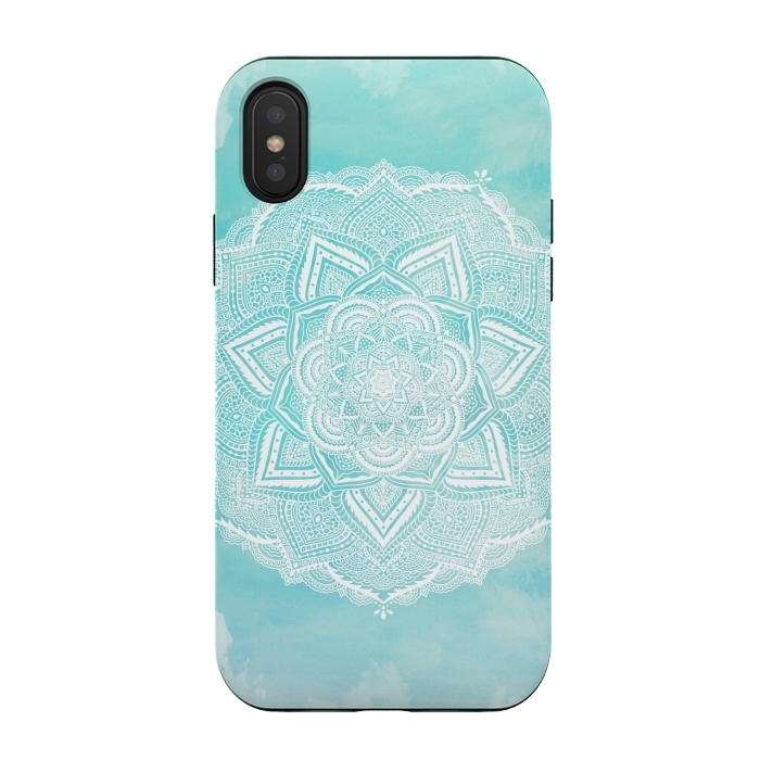 iPhone Xs / X StrongFit Mandala flower turquoise by Jms