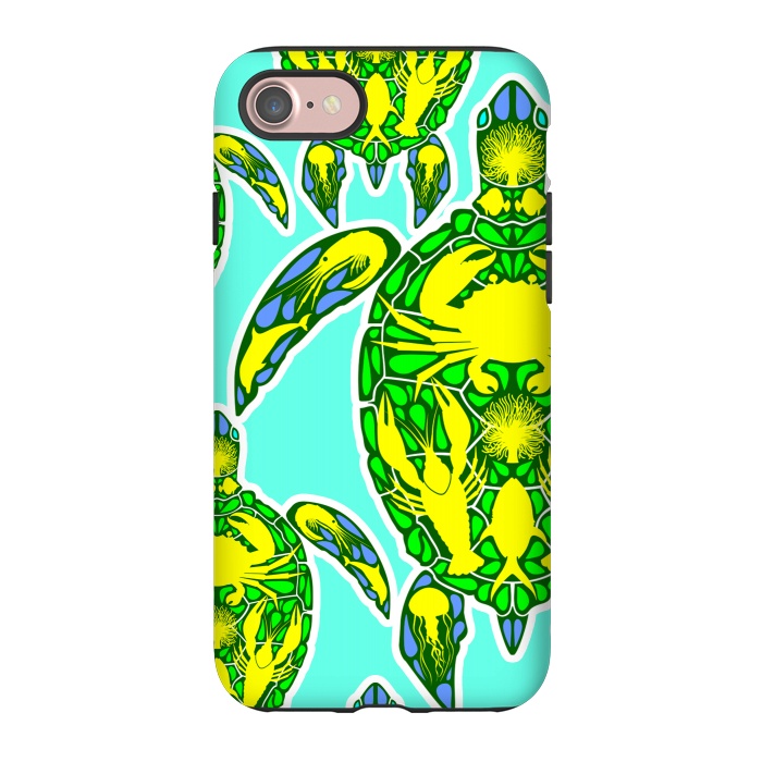 iPhone 7 StrongFit Sea Turtle Reef Marine Life Abstract Symbol Tattoo Style  by BluedarkArt