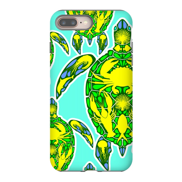iPhone 7 plus StrongFit Sea Turtle Reef Marine Life Abstract Symbol Tattoo Style  by BluedarkArt