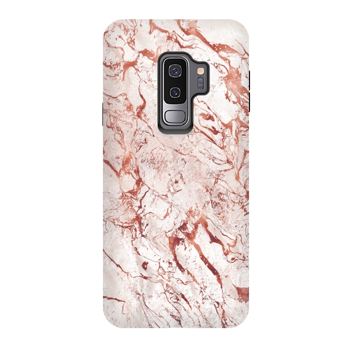 Galaxy S9 plus StrongFit ROSE GOLD MARBLE by Art Design Works