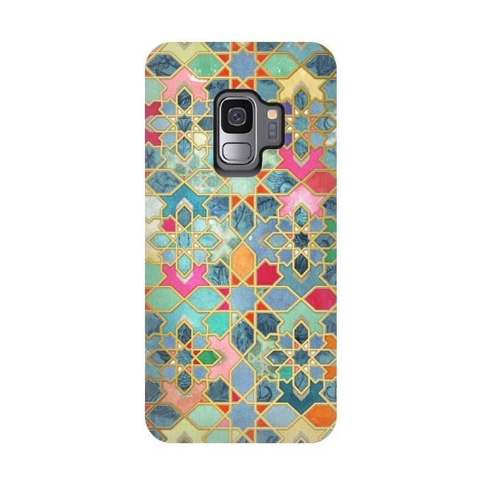Galaxy S9 StrongFit Gilt & Glory - Colorful Moroccan Mosaic by Micklyn Le Feuvre