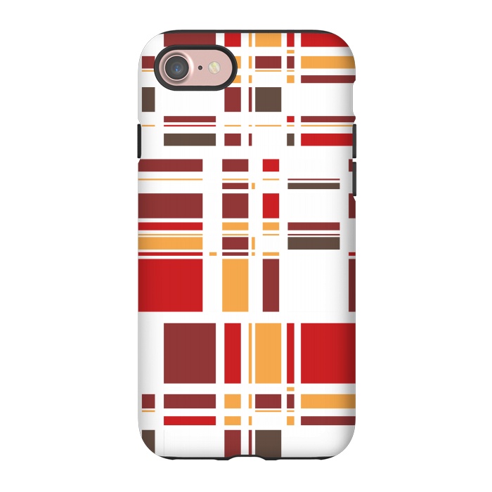 iPhone 7 StrongFit Fourth Dimension Red Plaid by Majoih