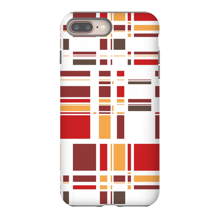 iPhone 7 plus StrongFit Fourth Dimension Red Plaid by Majoih
