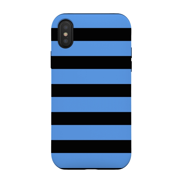 iPhone Xs / X StrongFit blue black stripes by Vincent Patrick Trinidad