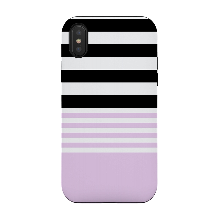 iPhone Xs / X StrongFit pink black stripes by Vincent Patrick Trinidad