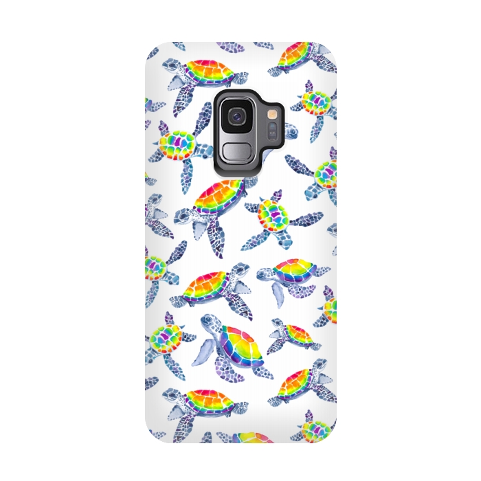 Galaxy S9 StrongFit Technicolour Turtles by gingerlique