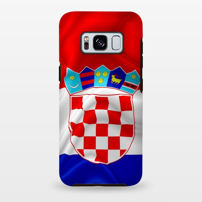 Galaxy S8 plus StrongFit Croatia Flag Waving Digital Silk Satin Fabric  by BluedarkArt