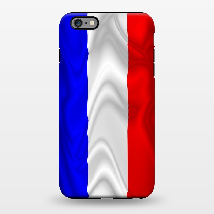 iPhone 6/6s plus StrongFit France Flag Waving Digital Silk Satin Fabric  by BluedarkArt