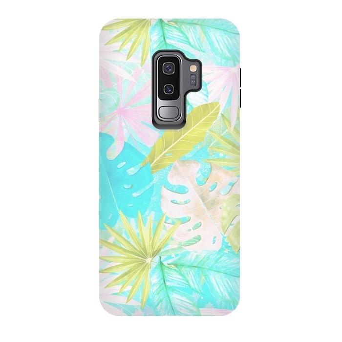 Galaxy S9 plus StrongFit Soft Pastel Aloha Tropical Jungle by  Utart