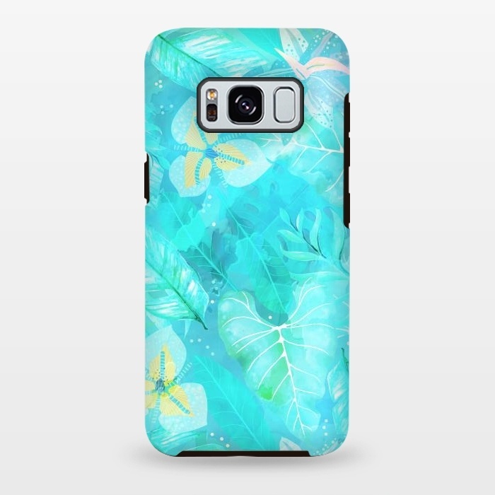 Galaxy S8 plus StrongFit Teal Aloha Jungle by  Utart