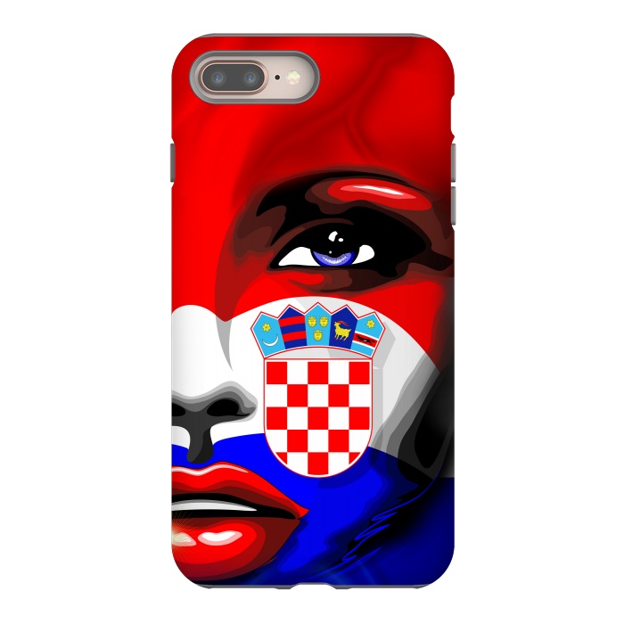 iPhone 7 plus StrongFit Croatia Flag Beautiful Girl Portrait by BluedarkArt