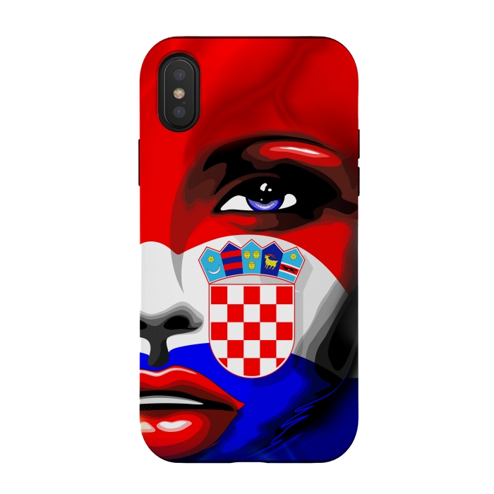iPhone Xs / X StrongFit Croatia Flag Beautiful Girl Portrait by BluedarkArt