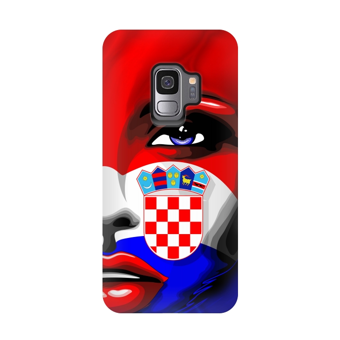 Galaxy S9 StrongFit Croatia Flag Beautiful Girl Portrait by BluedarkArt