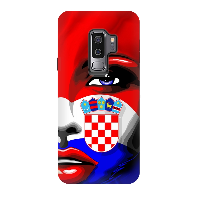 Galaxy S9 plus StrongFit Croatia Flag Beautiful Girl Portrait by BluedarkArt