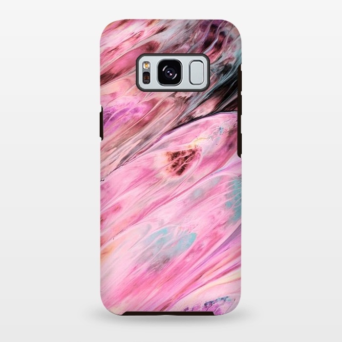Galaxy S8 plus StrongFit Pink and Black Ink Marble by  Utart