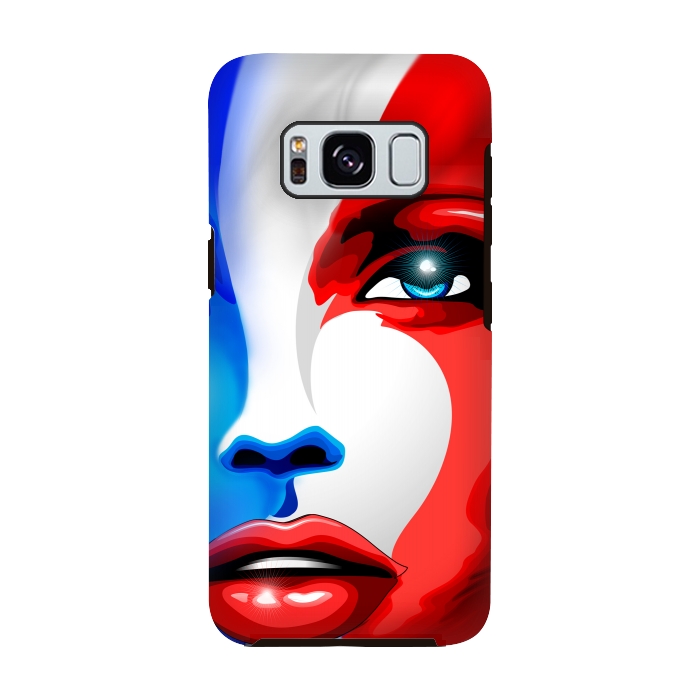 Galaxy S8 StrongFit France Flag Beautiful Girl Portrait by BluedarkArt