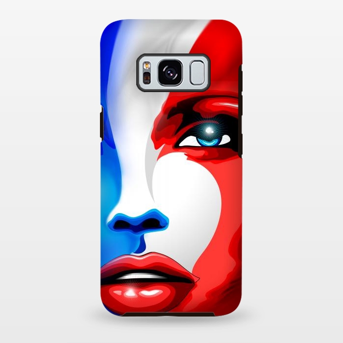 Galaxy S8 plus StrongFit France Flag Beautiful Girl Portrait by BluedarkArt