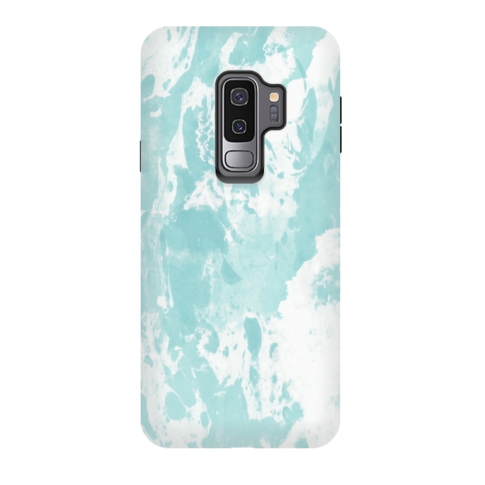 Galaxy S9 plus StrongFit Mint blue abstract by Jms
