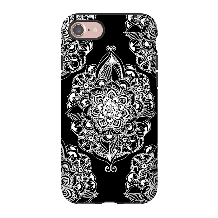 iPhone 7 StrongFit Black & White Graphic Mandala Diamonds by Tangerine-Tane