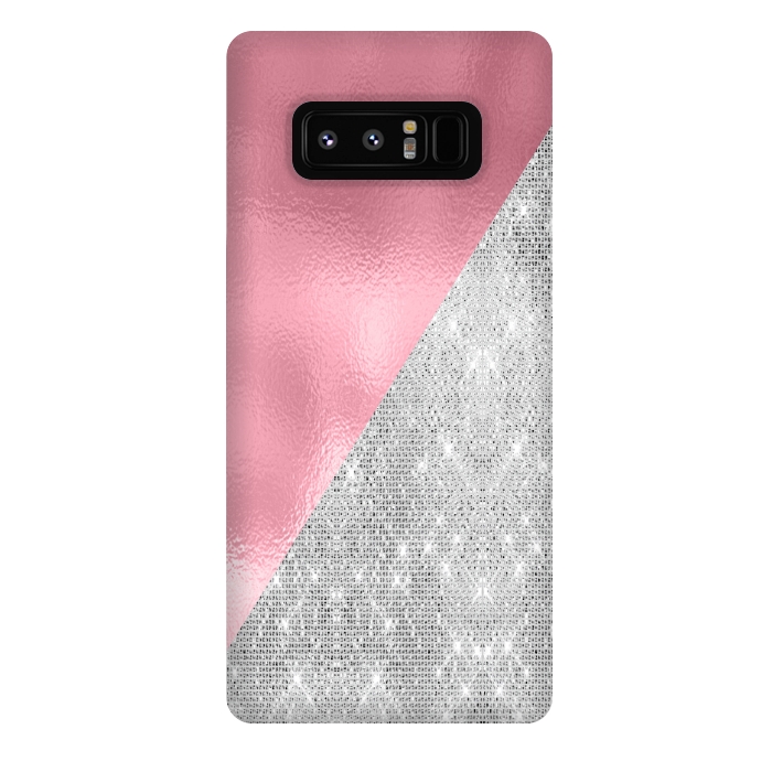 Galaxy Note 8 StrongFit Pink Silver Glitter  by Alemi