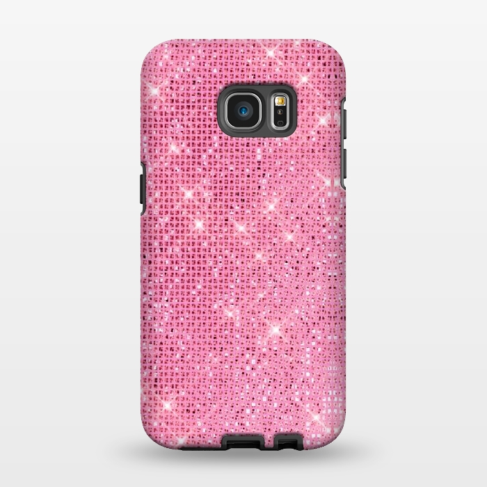 Galaxy S7 EDGE StrongFit Pink Glitter by Alemi