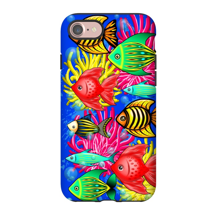iPhone 7 StrongFit Fish Cute Colorful Doodles  by BluedarkArt