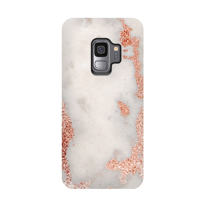 Galaxy S9 StrongFit Gold Rose Marble by Alemi