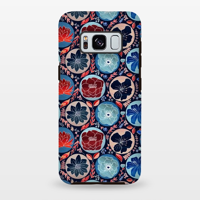 Galaxy S8 plus StrongFit Moody Polka Dot Floral  by Tigatiga