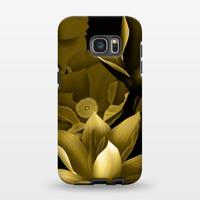Galaxy S7 EDGE StrongFit Gold floral by Kashmira Baheti