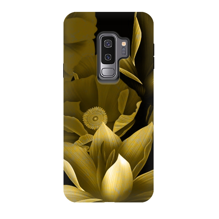 Galaxy S9 plus StrongFit Gold floral by Kashmira Baheti