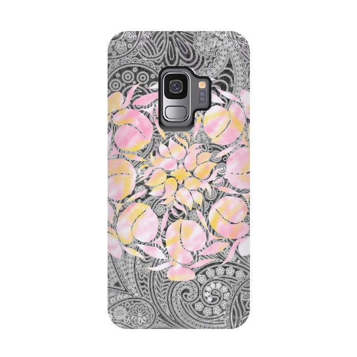 Galaxy S9 StrongFit Paisley floral by Kashmira Baheti