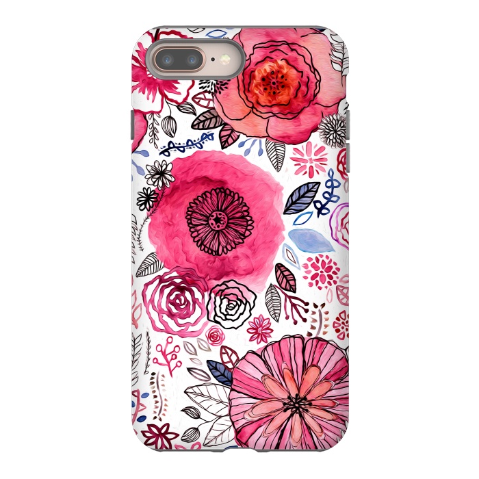 iPhone 7 plus StrongFit Pink Floral Mix  by Tigatiga