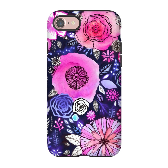 iPhone 7 StrongFit Magenta Floral Mix  by Tigatiga