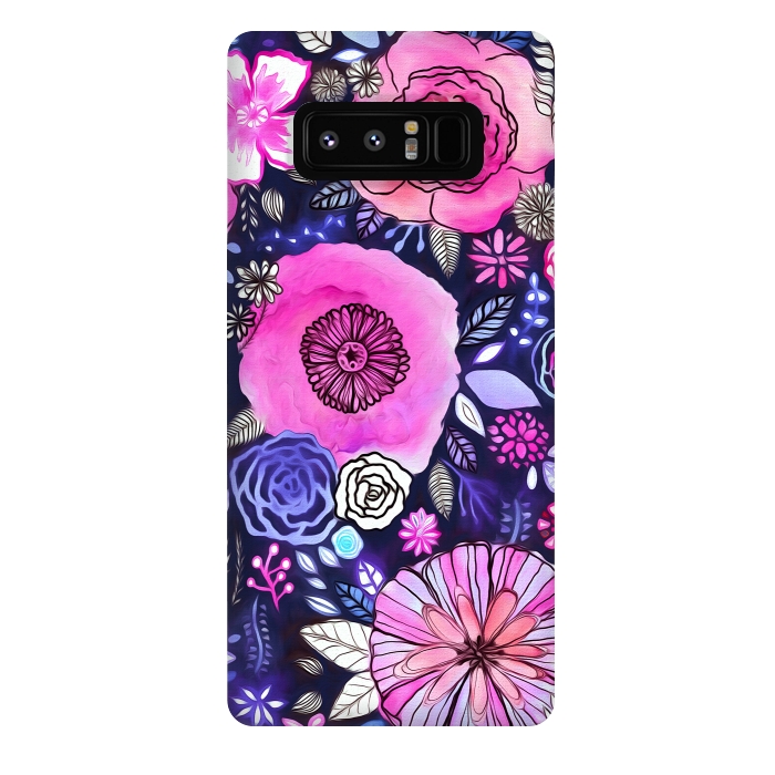 Galaxy Note 8 StrongFit Magenta Floral Mix  by Tigatiga