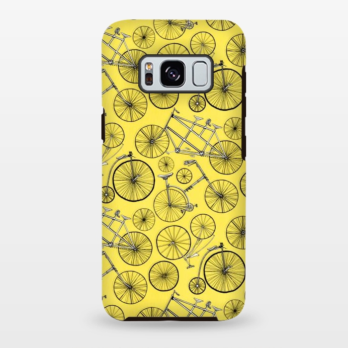 Galaxy S8 plus StrongFit Vintage Bicycles on Yellow  by Tigatiga