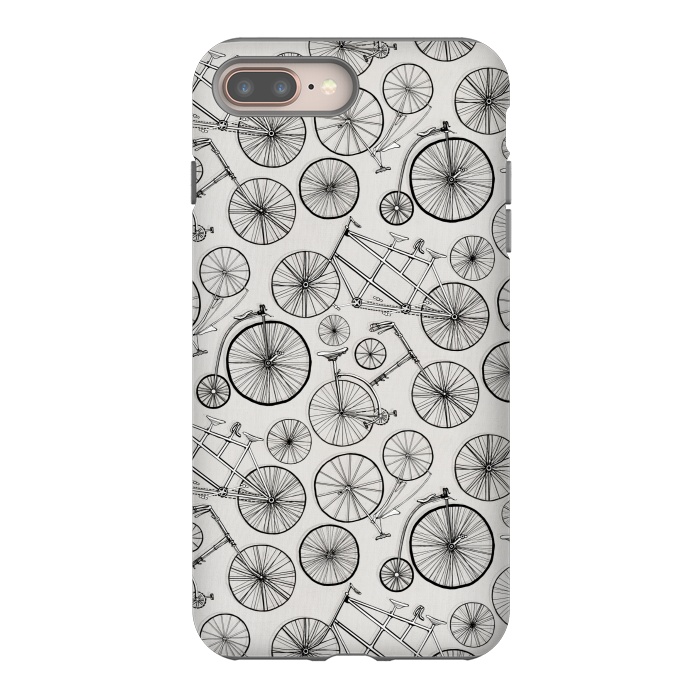 iPhone 7 plus StrongFit Vintage Bicycles on Grey  by Tigatiga