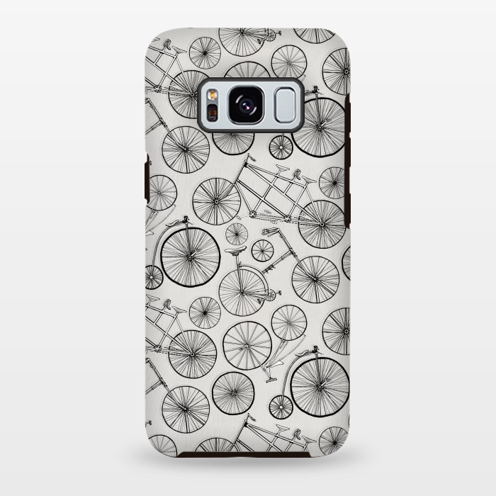 Galaxy S8 plus StrongFit Vintage Bicycles on Grey  by Tigatiga