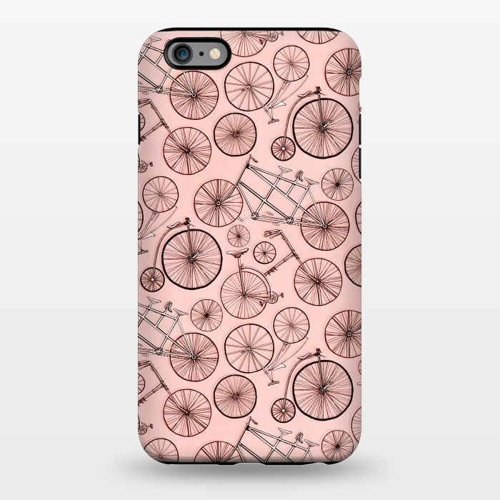 iPhone 6/6s plus StrongFit Vintage Bicycles on Pink by Tigatiga