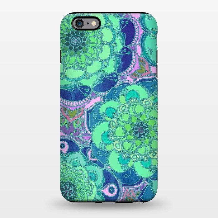 iPhone 6/6s plus StrongFit Fantasy Flowers in Mint Green & Purple by Micklyn Le Feuvre