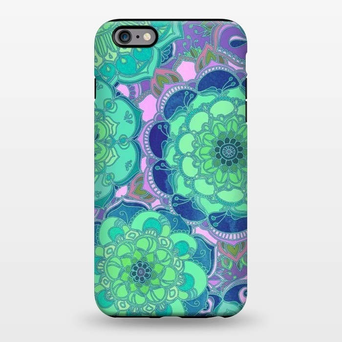 iPhone 6/6s plus StrongFit Fantasy Flowers in Mint Green & Purple 2 by Micklyn Le Feuvre