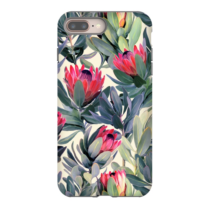 iPhone 7 plus StrongFit Painted Protea Pattern by Micklyn Le Feuvre