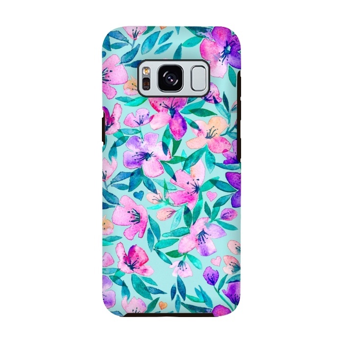 Galaxy S8 StrongFit Happy Spring Floral in Watercolor by Micklyn Le Feuvre