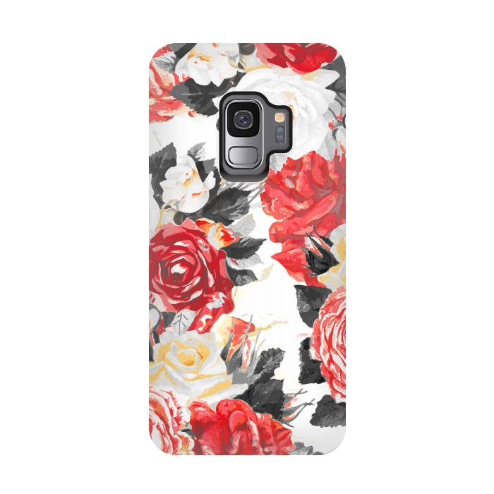 Galaxy S9 StrongFit Red and white rose bouquet by Oana 