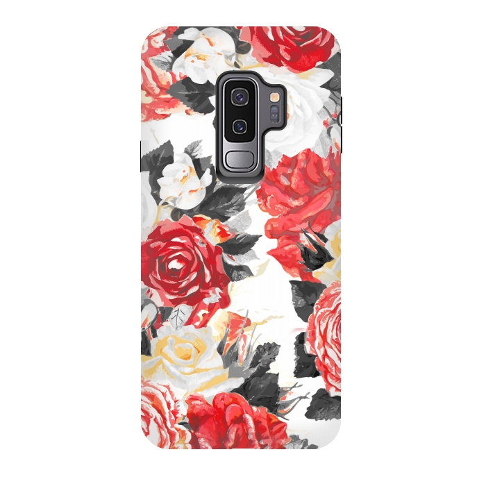 Galaxy S9 plus StrongFit Red and white rose bouquet by Oana 