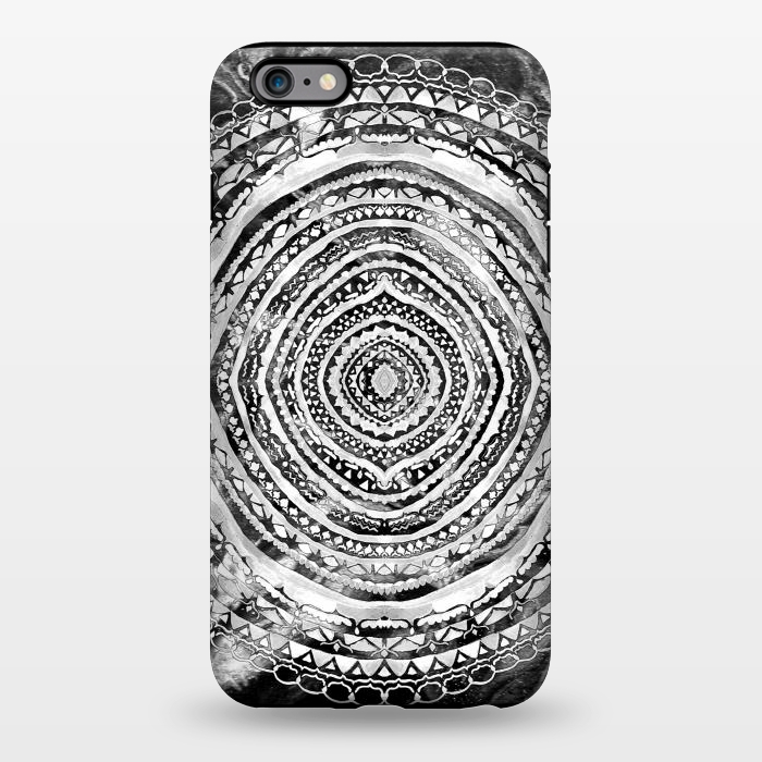 iPhone 6/6s plus StrongFit Black & White Marbling Mandala  by Tigatiga