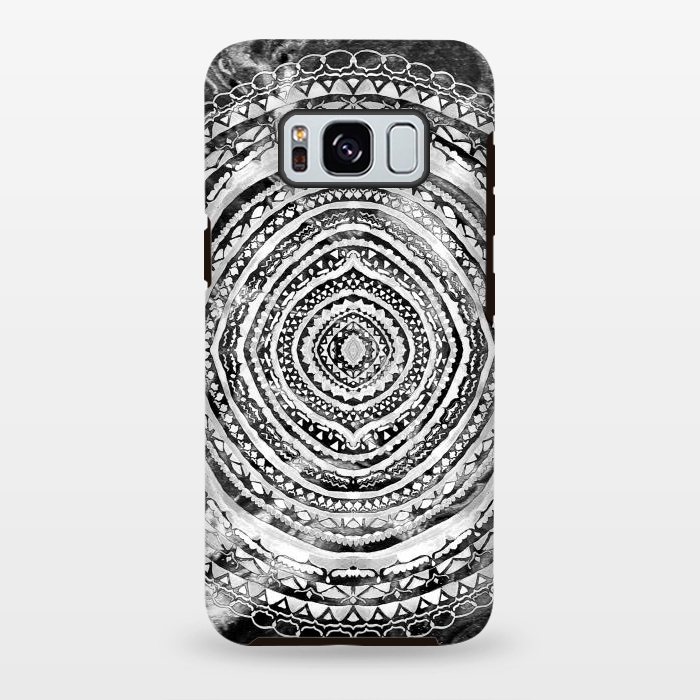 Galaxy S8 plus StrongFit Black & White Marbling Mandala  by Tigatiga